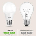 Lepro - E27 LED Bulbs 60W Equivalent, Warm White 2700K, Pack of 6