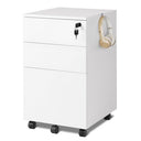 DEVAISE 3 Drawer Lockable Mobile File Cabinet, White