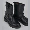 Low Heel Ankle Boots Heel 1 Cm Black Leather Eu 45