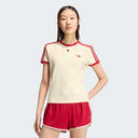 Women's Adidas T-Shirt with short sleeves, round neck, and 3 stripes on sleeves