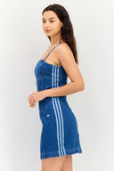 Adidas Originals Women's Washed Denim Mini Dress in Blue