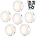 Bawoo LED Puck Lights for under cabinet, remote control, dimmable, battery-powered