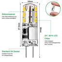 Tailcas - G4 LED Bulb 1.5W, 180LM, Warm White 3000K, Flicker-Free, Pack of 10