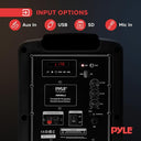 Pyle - Bluetooth Karaoke PA Speaker with Wireless Mic, Rechargeable Battery, USB/SD Reader