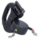 Nimomo - Double Retractable Dog Leash with Torch & Bag Dispenser, 1 Towing 2 Dogs