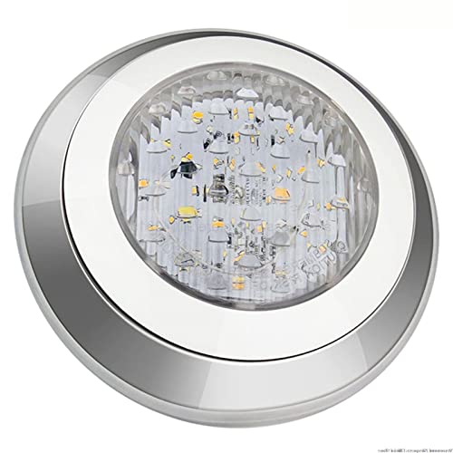 OnSaya - Submersible LED Ring Light - Stainless Steel IP68 Pool LED Light - AC/DC 12/24V 54W - Waterproof Underwater Lights White, 54W