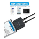 Mueuton - USB 3.0 to SATA III Adapter for 2.5"/3.5" HDD/SSD with Power Supply