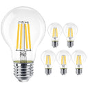 EXTRASTAR - E27 LED Edison Screw Filament Bulb, 8W, Warm White 2700K, Pack of 6