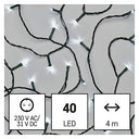 Emos - 4m LED Light Chain Cold White, IP44, 40 LEDs, Timer Function