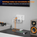 Tessan - USB Wall Socket with 3 Schuko Outlets, 3 USB Ports, Compact Design