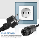 Bqweun - 5m Solar Connection Cable for Balcony Power Plant, Schuko to EU Socket