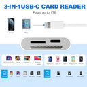 Square - 3 in 1 SD Card Reader for iPhone, Dual Slot, Plug and Play, No App Needed