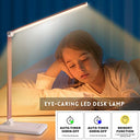 Hmfuntm Led Desk Lamp With Usb Charging Port - Eye Caring Natural Light