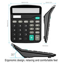 Helect - Standard Function Calculator with Solar & Battery Power, Black