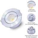 Joyinled Warm White Small 3w Cob Led Recessed Ceiling Light - Adjustable Brightness
