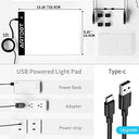 Artdot - A4 Light Pad for Diamond Painting, USB Powered, Adjustable Brightness, Detachable Stand