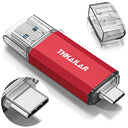 Shop Thkailar's 128GB USB C Flash Drive with Type C & Type A ports. Fast data transfer for Android, PC, and Mac. Perfect for storage on the go! Keywords: USB C flash drive, 128GB, fast data transfer