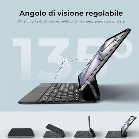 Dracool - Magnetic Backlit Italian QWERTY Keyboard Case for iPad Air & Pro