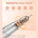 Housmv - Portable Electric Nail Drill 40000RPM, Rechargeable Cordless E-File with Bits