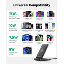 INIU - 15W Fast Qi Wireless Charger with Sleep-Friendly Light, Compatible with iPhone & Samsung