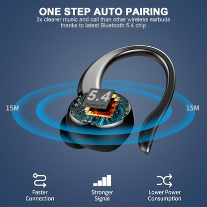 Kuizil - Wireless Earbuds with 4 ENC Noise Canceling Mic, 50H Playtime, LED Display