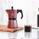 Cecotec - Cumbia Mokclassic 300 Garnet Italian Coffee Maker, 150ml Capacity, Aluminium, Dishwasher Safe