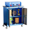 LARBANKE Lockable Steel Tool Cabinet with Wheels and Adjustable Shelves