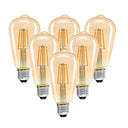 Uc Vintage E27 Edison LED Bulbs - 6 Pack Warm White 2700K