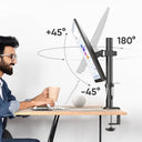 Onkron - Adjustable Monitor Arm for 13-34" Screens, VESA Compatible, 8 kg Capacity