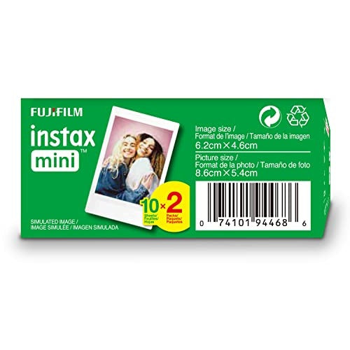 FUJIFILM - Instax Mini Instant Film Twin Pack, 20 Photos White