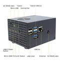 Geekworm - Raspberry Pi 4 Metal Case + Power Switch + Cooling Fan - Supports X825 2.5" SATA SSD/HDD Shield & X735