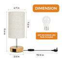 Suright - Touch Control Bedside Lamp, 3-Way Dimmable, USB A+C Ports, Linen Shade