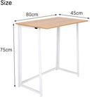 H&H Happy Home Foldable Computer Desk - antique wood finish