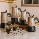 Cecotec - Elegant Steel Italian Coffee Maker for 2 Cups, 100 ml Capacity, Safety Valve