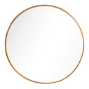 Round wall mirror with decorative aluminum frame and explosion-proof membrane