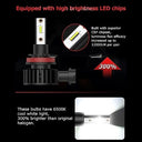 Auxiracer - H11 H9 H8 LED Headlight Bulbs, 60W 16000LM, 6500K White, 300% Brightness