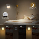 Pupow - Motion Sensor Battery Night Light, 2-Pack, Auto/On/Off, 4000K White