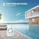 Tecknet - Waterproof Wireless Doorbell with 400m Range, 60 Chimes, 5-Level Volume