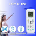 Hugwait - 1000 in 1 Universal LCD Remote for Multiple AC Brands, Easy Setup, Ergonomic Design