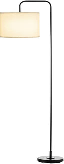 HOMCOM Modern Black Metal Floor Lamp - Black Metal