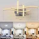 Himgor - 4-Light Modern LED Ceiling Light, Curved Design, Remote Control, Dimmable 2700K-6000K