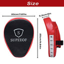 Supzeof - Genuine Leather Boxing Gloves & Curved Focus Pads for Training