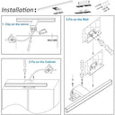 Aogled - 3 in 1 Bathroom Lamp Over Mirror, 5W, Waterproof, Dimmable, 4000K
