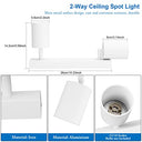 Klighten - Swivelling GU10 Ceiling Spotlight, 2 Bulbs, Modern Design, Versatile Use
