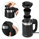 Navaris - Electric Travel Kettle 0.5L with Dual Walls, Boil Dry Protection, 1100W
