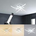 Himgor - 4-Light Modern LED Ceiling Light, Curved Design, Remote Control, Dimmable 2700K-6000K