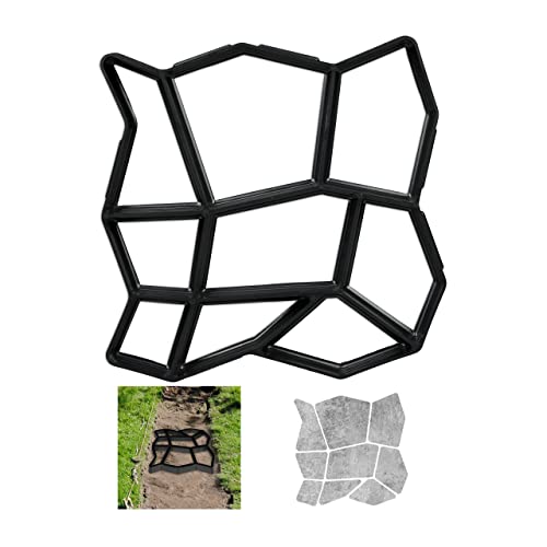 Relaxdays - Paving Mould 9 Chambers, 3.5 x 35 cm, Garden Stepping Stones, Black