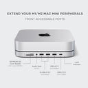 Satechi - Mac Mini Hub & Stand with NVME/SATA SSD Enclosure, USB-C 10Gbps, 3 USB-A Ports, Audio Jack