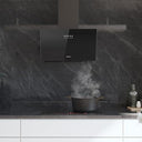 Cecotec - 60 cm Bolero Flux Cooker Hood, 350 m³/h Suction, Energy Efficient, Black Glass