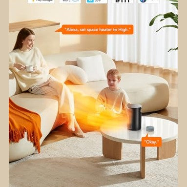 GoveeLife - Smart Electric Heater with Wi-Fi App, 24H Timer & Voice Control